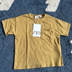 Zara Kids Golden Brown/ Green Short Sleeve Tee